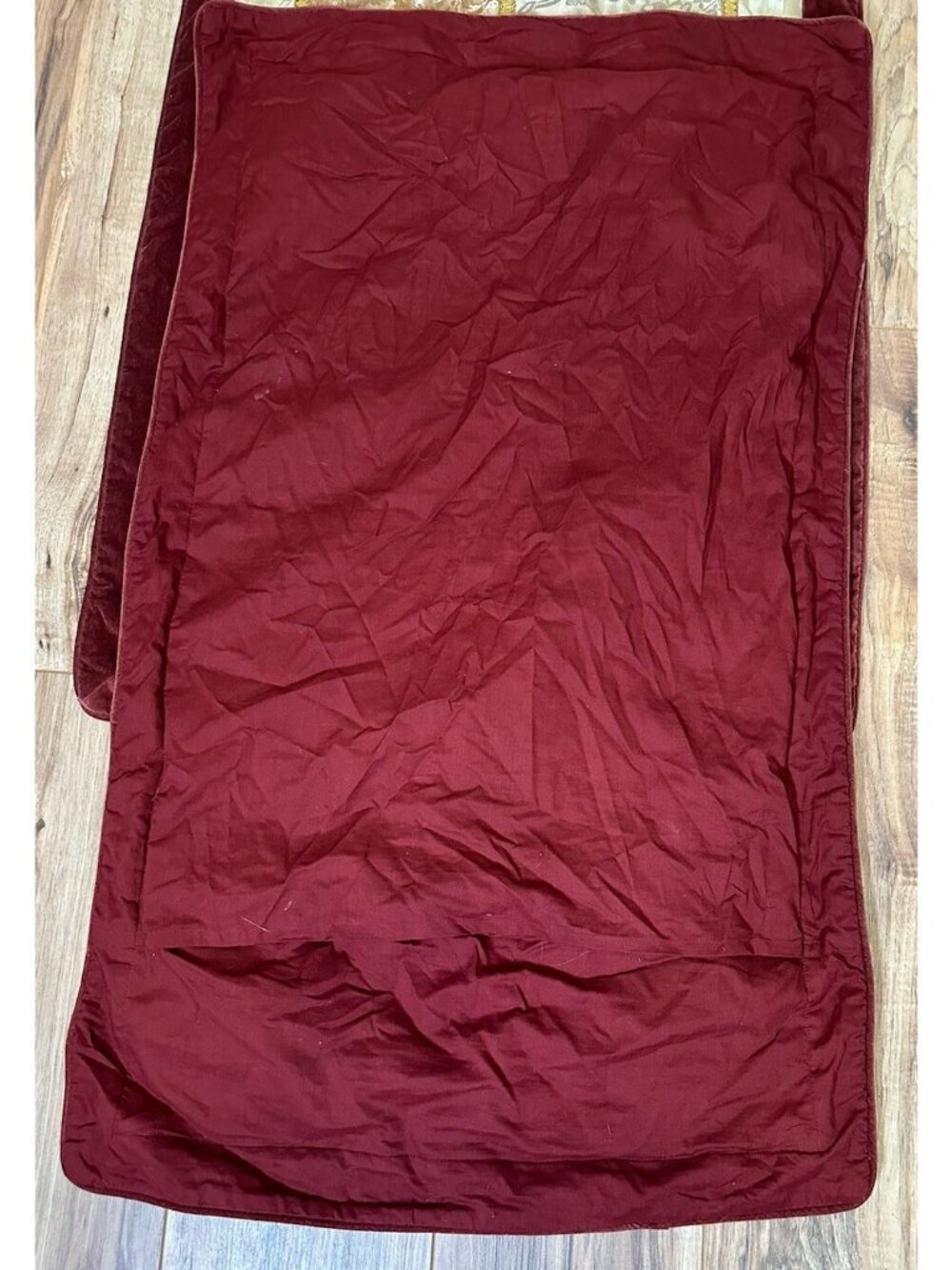 2 CROSCILL RENAISSANCE BURGUNDY VELVET Brocade PATCHWORK KING PILLOW SHAMS BOHO - Picture 4 of 9
